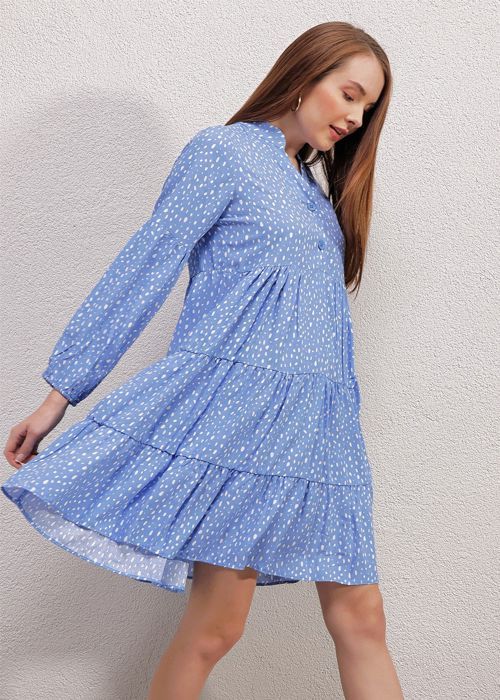 MT Clothes - Patterned Dress Blue 40