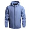 Men's Lightweight Softshell Hooded Jacket Ourdoor Windproof Breathable Multi-pocketed Solid Jackets Water Resistant Hiking Windbreaker Jackets for Men