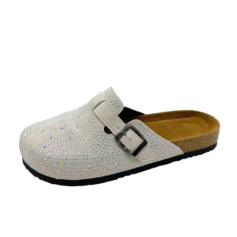 Женская обувь Женские закрытые тапочки из коровьей замши Клоги Женские сандалии Ретро мода Садовые мюли Клоги Слайд 2024 Новинка