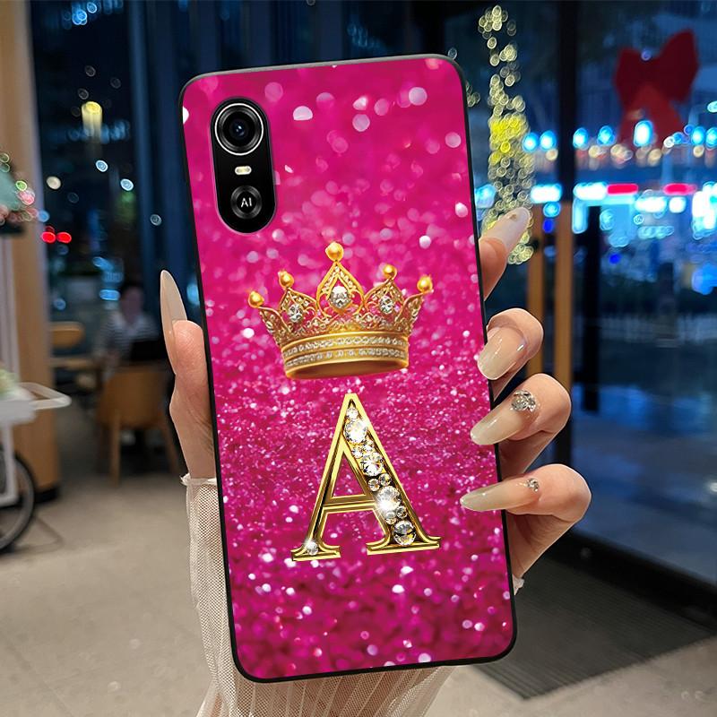 Superior Fashion Couple Soft Silicone Black Phone Case For ZTE Blade A31 Case Shockproof Crown Letter Pattern Shell