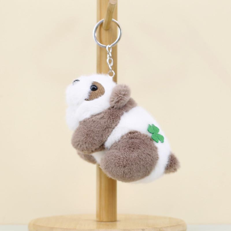 Adorable Realistic Panda Plush Keychain Stuffed Animal Souvenir With Short Plush