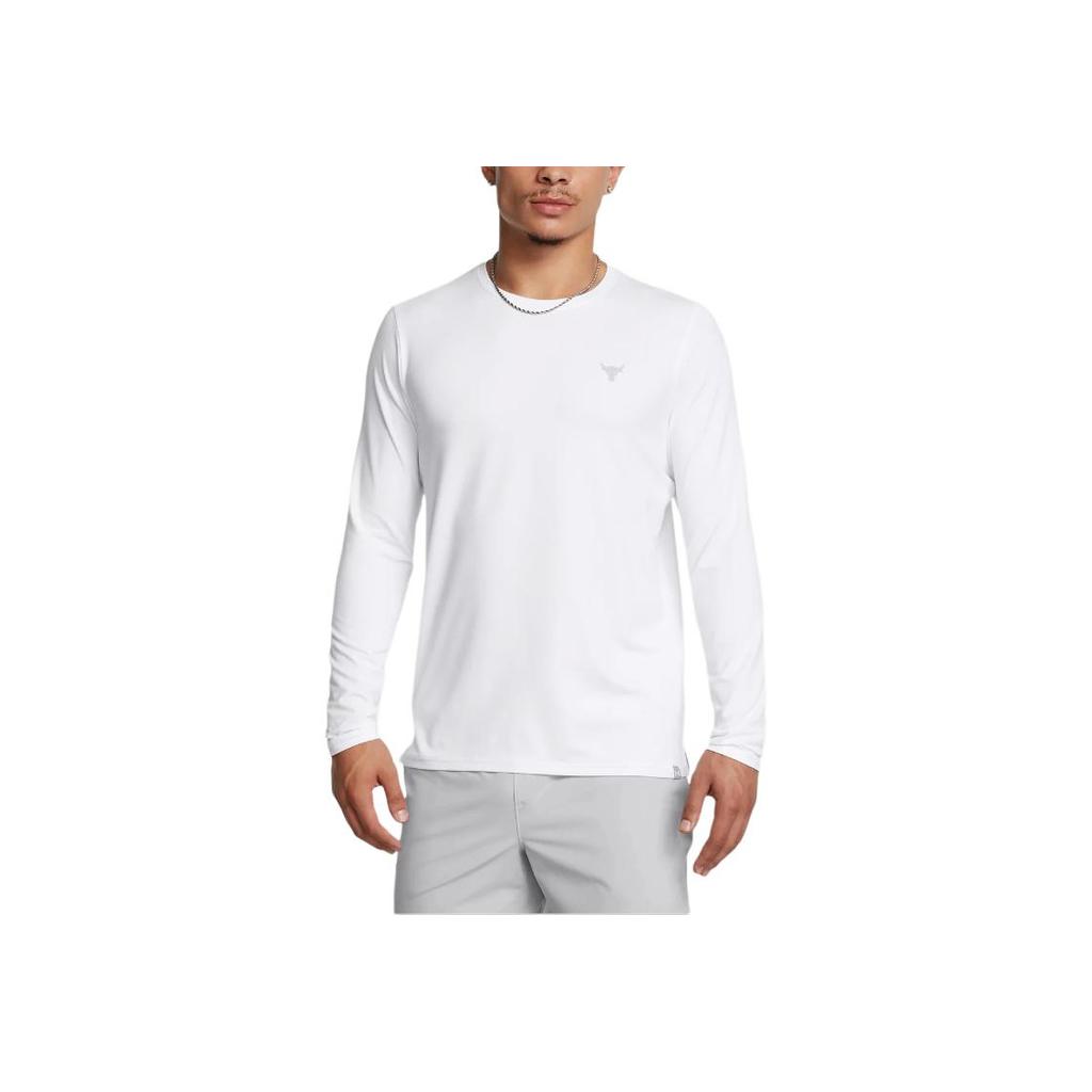 Under Armour Johnson Series Authentic однотонная футболка с круглым вырезом и длинным рукавом для мужчин, белые топы 1386871-100