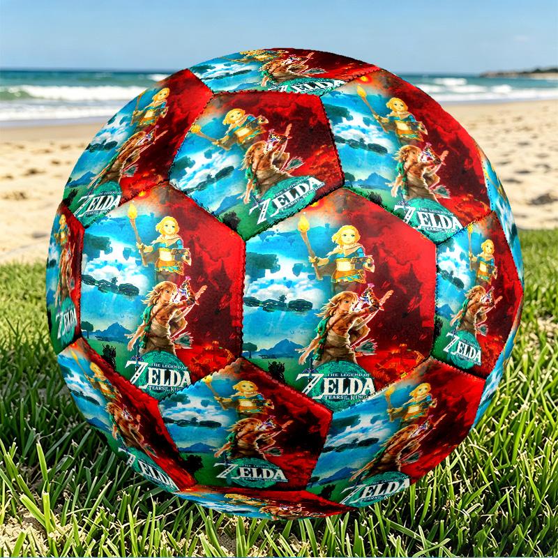 The Legend of Zelda Print Size 5 Soccer Ball, PU Wear Resistant Football for Match Training and Daily Practice, Birthday Gift for Soccer Fans