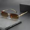 New high-end frameless trimmed sunglasses men's trendy personality leopard glasses legs sunglasses glasses