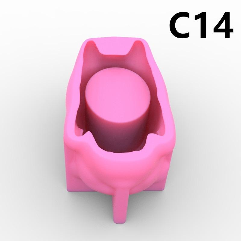 1Pc Silicone Mold Cute Cat Dog Flower Pot Succulent DIY Making Resin Concrete Vase Cactus Candle Silicone Mold Home Decor Tool