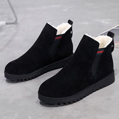 Модные женские зимние ботинки для снега, новые универсальные теплые женские ботинки для снега, британские зимние ботинки с плоской подошвой и бархатом