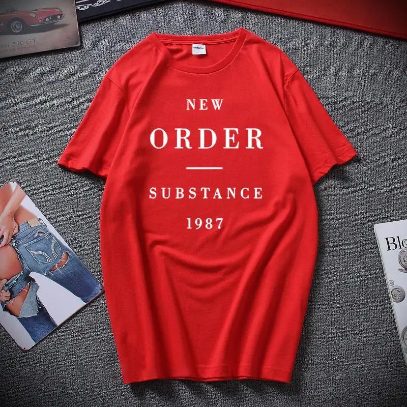 Футболка New Order Substance 1987 80-е Синт-рок Новая волна Странный Премиальный хлопок Рождественский подарок Футболка Топ Camiseta Masculina