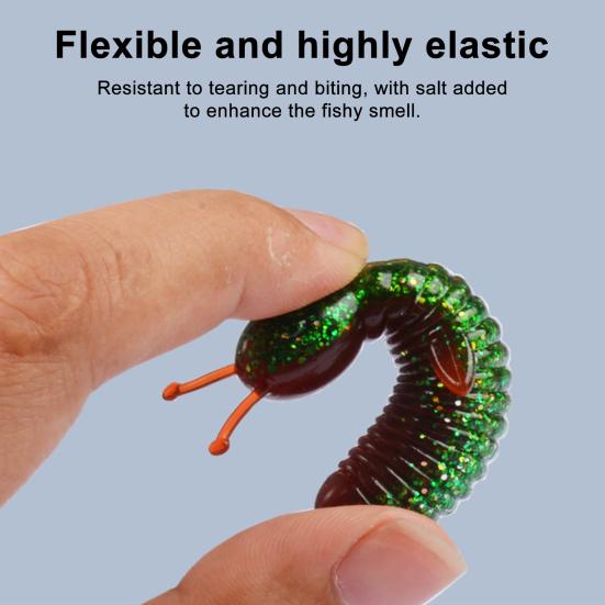 5 шт. 6 см/7 г Мягкая приманка-червь Медленно тонущая Соленая Блестящая Бионическая приманка Разноцветная