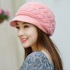 Thicken Warm Striper Knitted Cap Ear Protection Thicken Knit Hat Women Beret Cap Women Girls