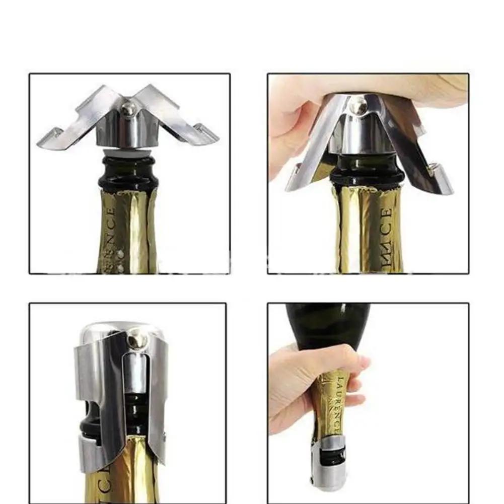 Портативная пробка для шампанского из нержавеющей стали, пробка для укупорки бутылок игристого вина, надувная пробка для шампанского, нажимного типа