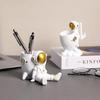 Resin Astronaut Sculpture Pen Holder Pencil Organizer Cosmetic Brush Holder Decorative Pen Box Makeup Brush Pot