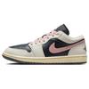 Air Jordan 1 Низкие кроссовки с нескользящей подошвой Винтажные баскетбольные кроссовки Женские Черно-розовые DC0774-001(Team176-AJ1)