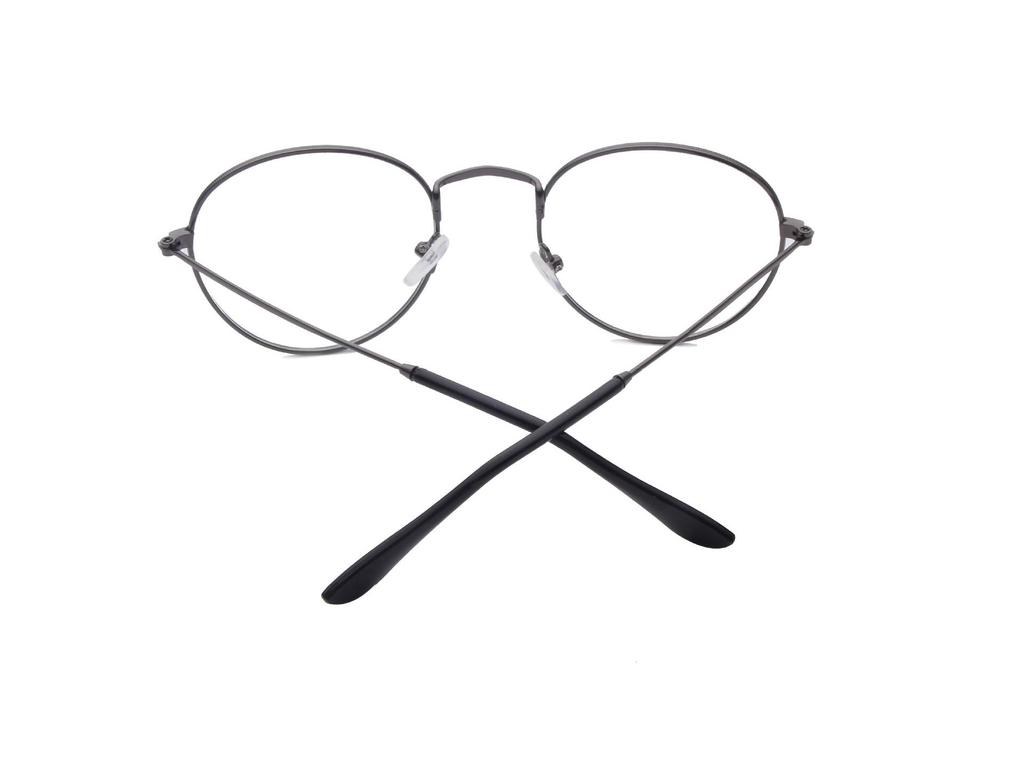 Retro Metal Round Patterned Edge Eyeglasses 3447 - Trendy Harajuku-Inspired Plano Glasses