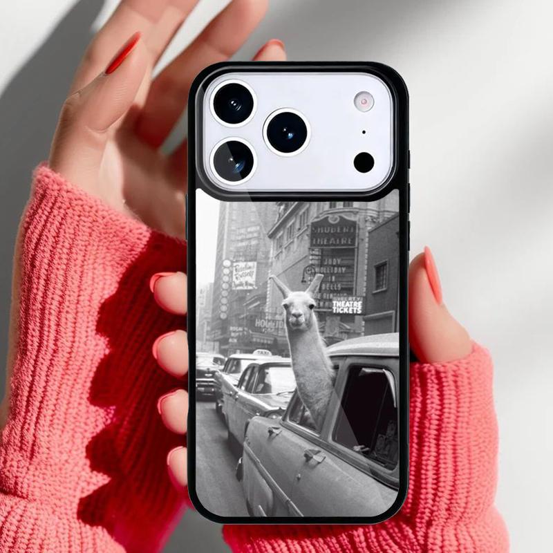 Чехол для телефона с узором из лам и альпак для iPhone 17 16 15 14 13 Pro Max Задняя крышка для 12 11 Pro Coque