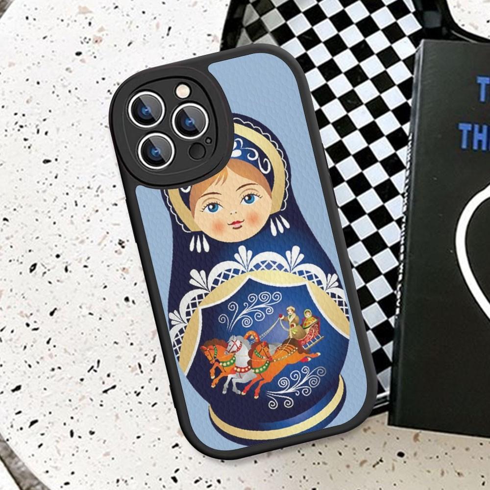 Russian Dolls Matryoshka Cute Phone Case Hard Leather For IPhone 14 13 12 Mini 11 14 Pro Max Xs X Xr 7 8 Plus Fundas