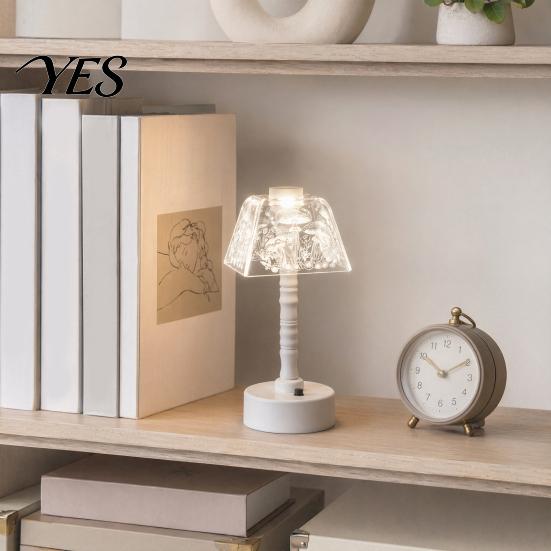 Eye-Friendly Table Lamp Acrylic Lampshade Night Light, Mushroom Floral Wheat Pattern Lamp, Soft Glow Desk Light Decorative Ambient for Home