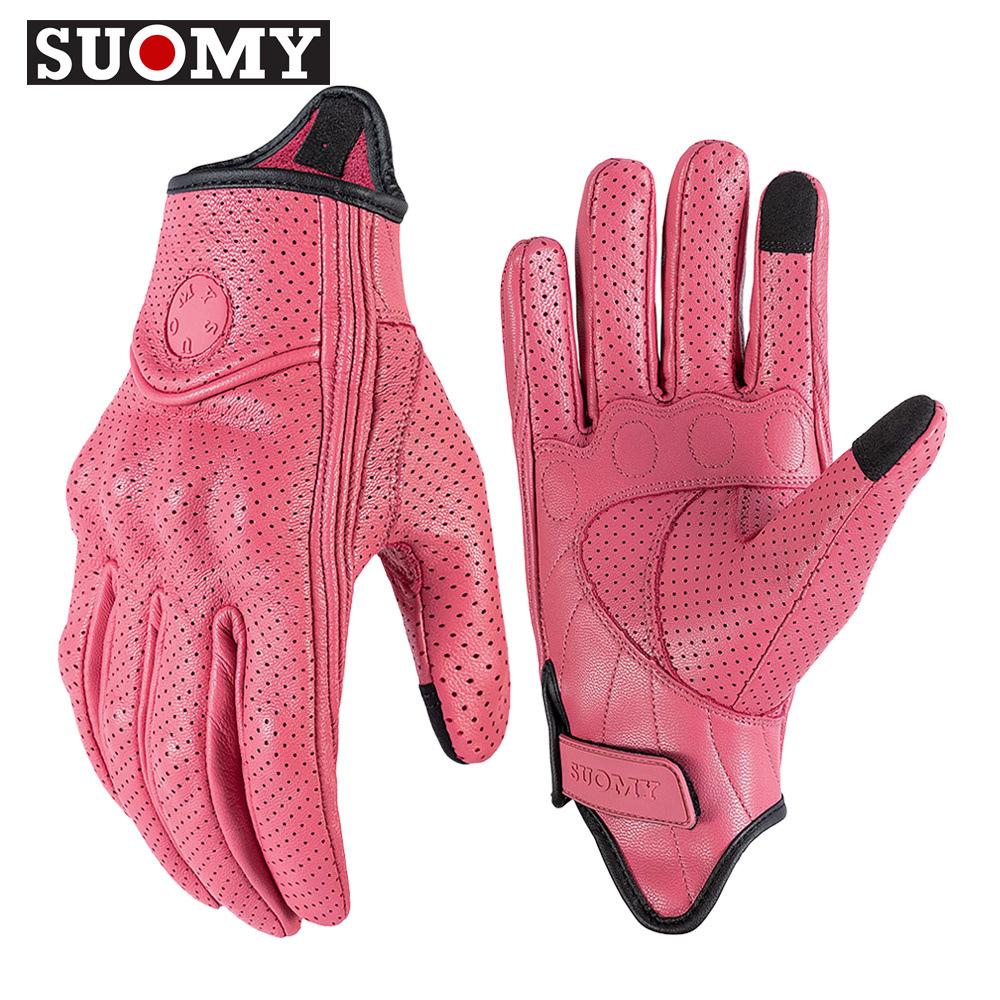 Cycling anti-drop gloves summer touch screen sheepskin retro locomotive men's and women's knight equipment