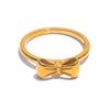 Yhpup Hot Style Stainless Steel Popular Bowknot Bow Fashion Chic Daily Ring Water Resistant 18K Gold Plated Jewelry Women Bijoux