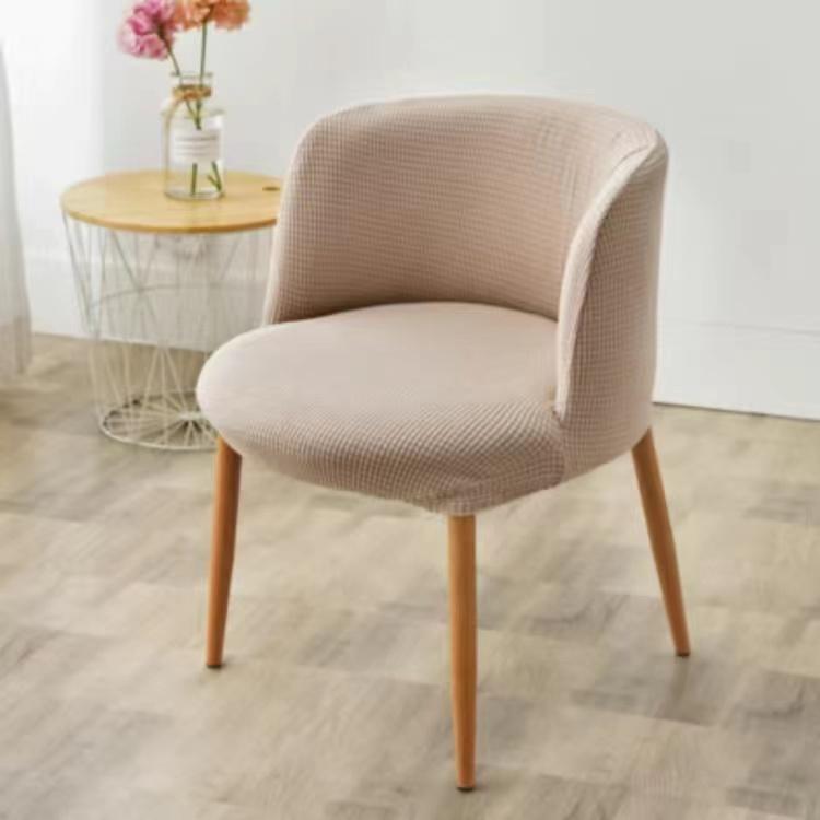 Флисовый чехол на стул, эластичный съемный, моющийся, с круглым дном, изогнутое заднее сиденье, подходит для отеля, домашнего номера, офиса, обеденного стула, чехол