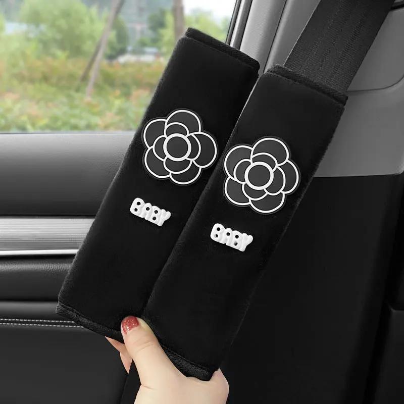 Car Seat Belt Shoulder Pads with Embroidered Heart Design,Automotive Interior Accessories, Seat Belt Cover Shoulder Strap