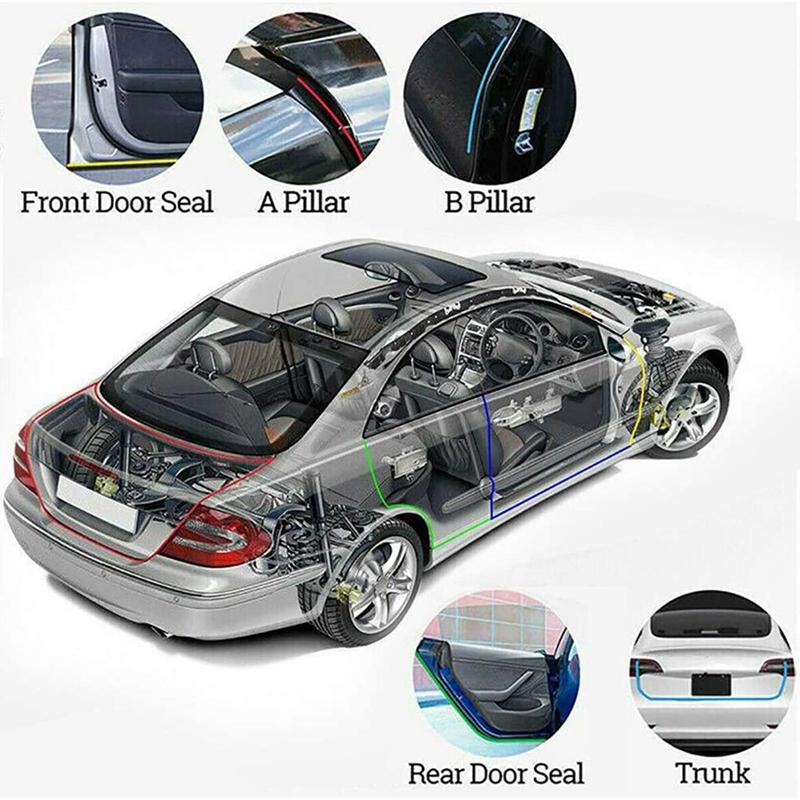 Car Door Seal Strip Kit Soundproof Strip Noise Insulation Weather Strip Sealing for Tesla Model S