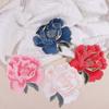 Chinese Style Peony Flower Embroidered Patches Sew On Clothes Patches Clothing Applique  Sewing