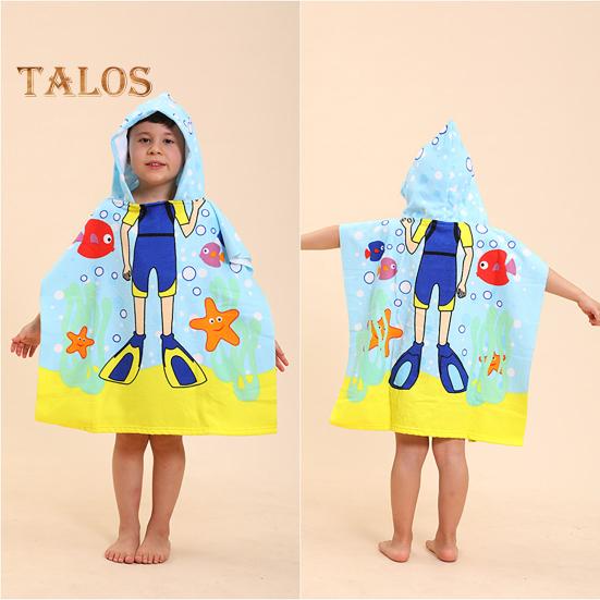 Hooded Kids Towel Cute Cartoon Bathrobe Exquisite Pattern Highly Absorbent Friendly To Skin Foldable Toddler Bathrobe