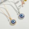 Простое турецкое хрустальное ожерелье с подвеской от сглаза для женщин, модные украшения на удачу, геометрическая круглая подвеска в виде демонического глаза, цепочка на ключицу
