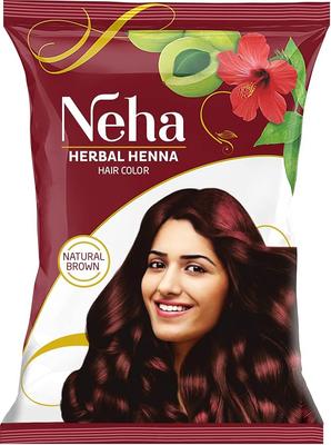 Neha Herbals Хна для окрашивания волос, 150 г (Пакет из 10) - коричневый