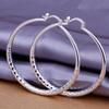 925 Sterling Silver Big Earring Women Lady 5cm Circle Top Quality Fashion Wedding Beautiful Women Jewelry