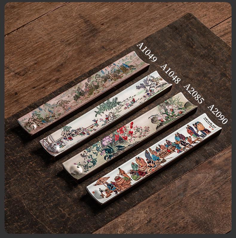 Керамический держатель для благовоний Guochao "Река и Горы" - Ретро-подставка для благовоний для использования в помещении