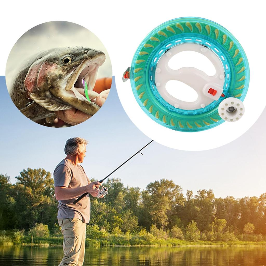 Flying Tool 450m Hand Reel for Kite Line, Rotating Reel, for Kite Flying, Hand Fishing, Boat Fishing (Blue)