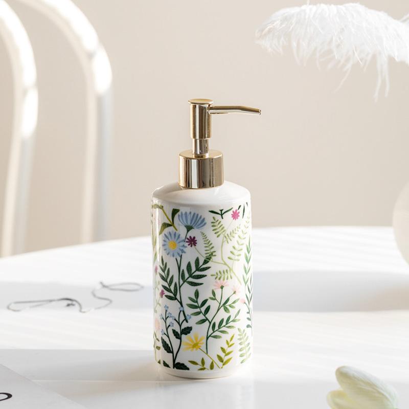 1 шт. Многоразовый контейнер для жидкости Домашний влаго- и пятностойкий Декор для ванной комнаты Керамический Элегантный Вместимость 430 мл