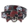 Original Big Skull Water Drill Bit Printing Graffiti Belt Y2K Trend Leather Printing Belt Subculture Trend