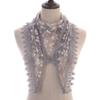 Korean Floral Lace Triangle Scarf with Tassels - Classic Breathable Design for Women