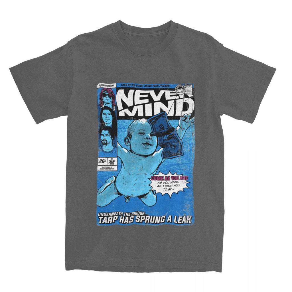 Funny Kurt Cobain Nevermind Album T Shirt Unisex Womens Pure Cotton Tees Shirt Summer Clothing
