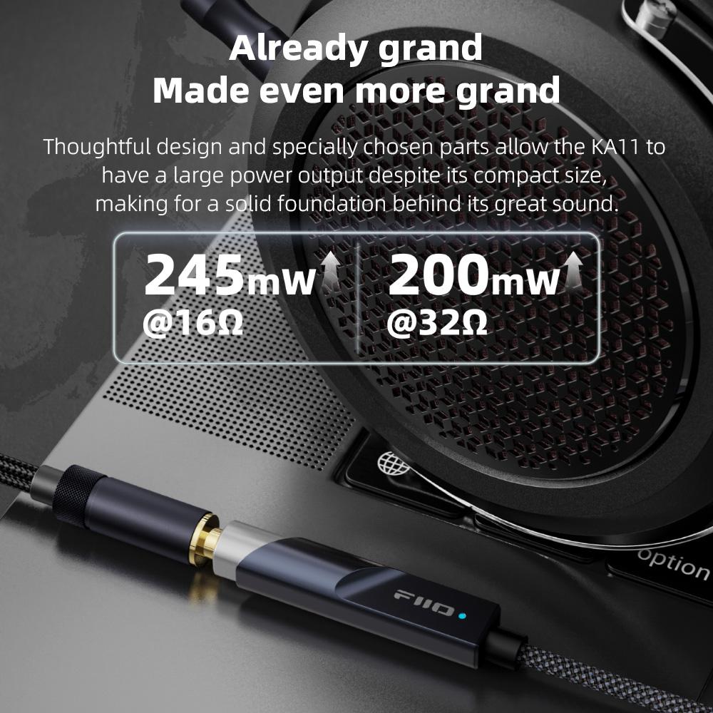 Fiio Аудиоадаптер KA11 Type C/Lightning на 3,5 мм 32 бит/384 кГц, USB-донгл HiFi ЦАП-усилитель для Android/iOS/Win