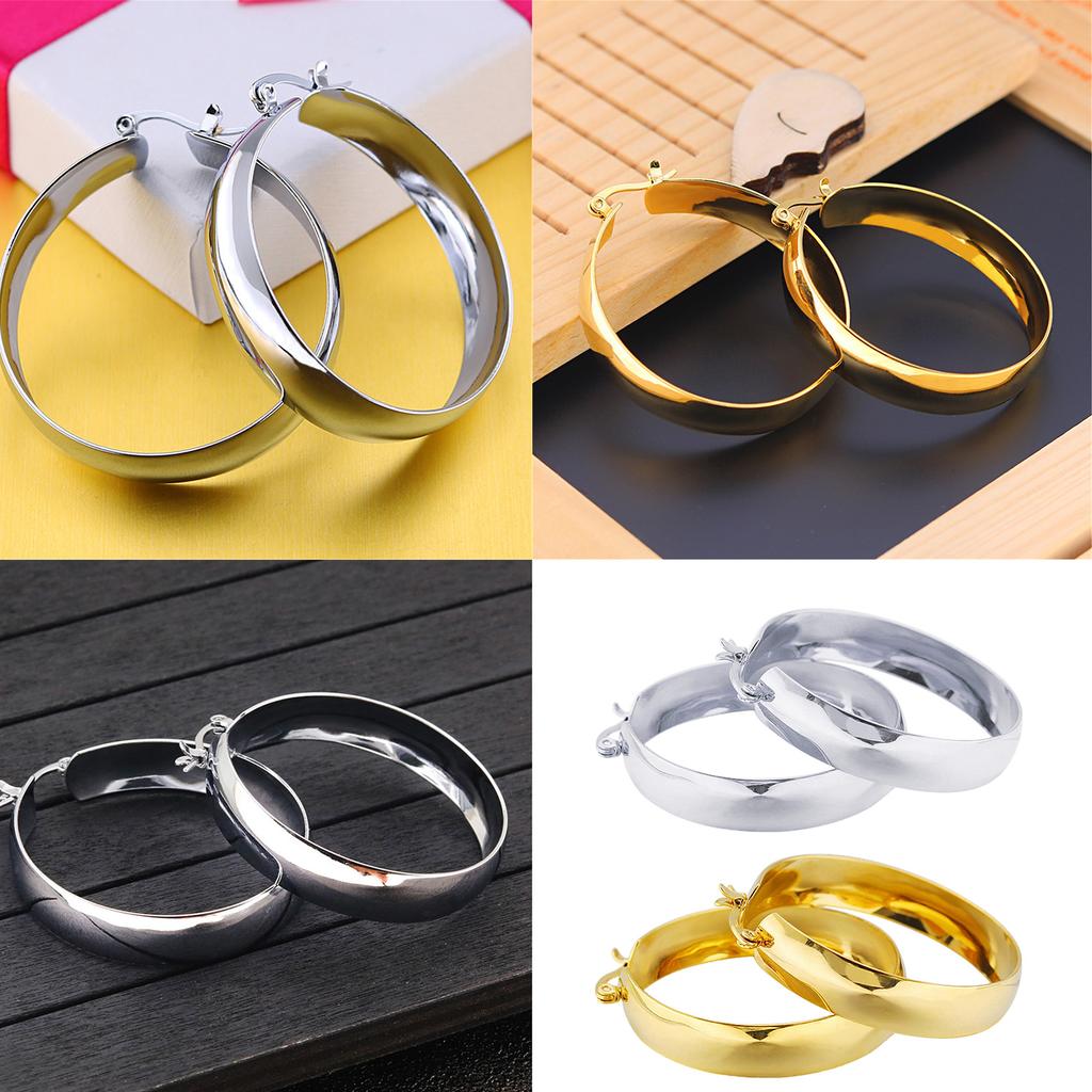 Exaggerated Large Hoop Earrings Versatile Large Gold/Silver Earrings Suitable For Both Casual And Formal Events