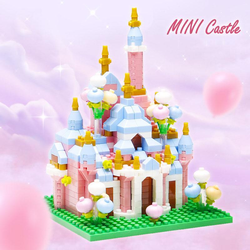 Creative Fairy Tale Build Brick Micro Diamond Block World Famous City Fairyland Mini Princess Castle Nanobricks Educational Toys