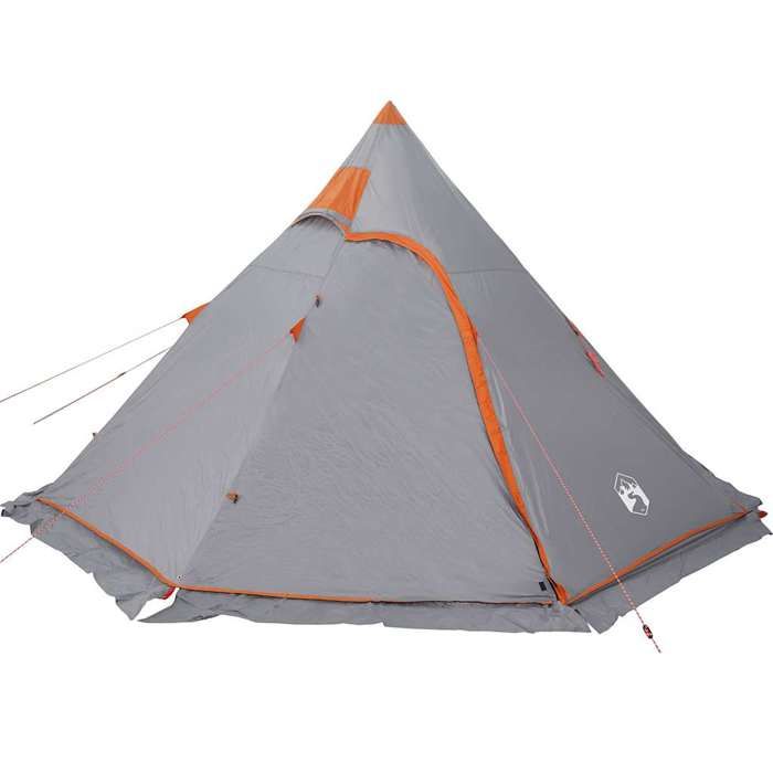 VidaXL Tipi Camping Tent 5 Person Grey Waterproof, Tent, Camping Shelter, Garden Shed, Garden Tent, Shelter 4009409
