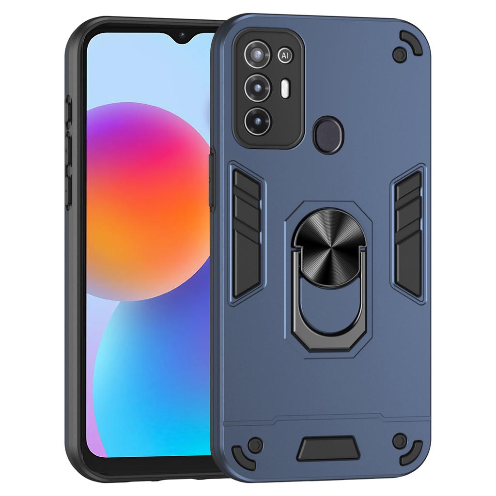 For ZTE Blade A52 Case PC+TPU Armor Phone Cover with Car Mount Kickstand