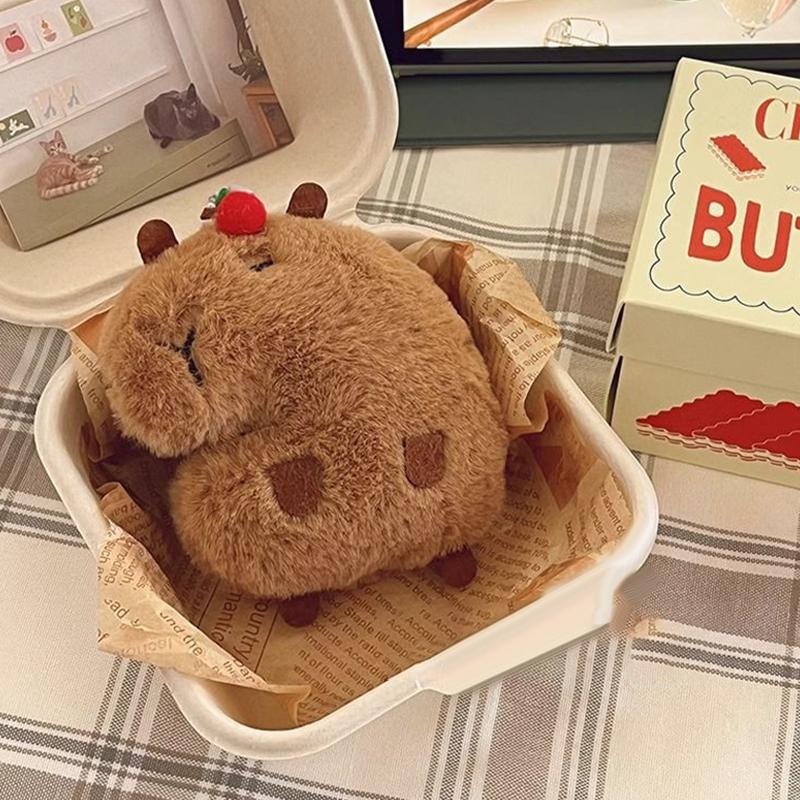 Cute Capybara Plush Dolls Keychain Cartoon Capybara Plush Doll Toy Backpack Decoration Pendant Car Keychain Pendant Gifts