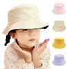 Children's Fisherman Hat Solid Color Light Plate Parent Child Basin Hat European and American Men and Women Adjustable Pure Cotton Children's Hat