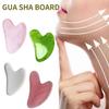 2pcs/Set Gua Sha Stone For Face Massage Rose Quartz Jade Stone Face Massage Roller Gua Sha Scraper Board