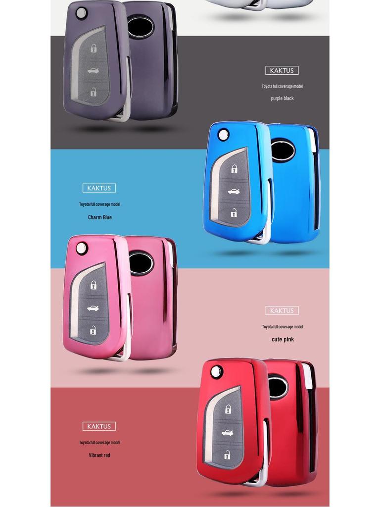 KAKTUS TPU Чехол для ключа автомобиля для Toyota Camry/Corolla - Мягкий резиновый чехол с комплектом пряжек