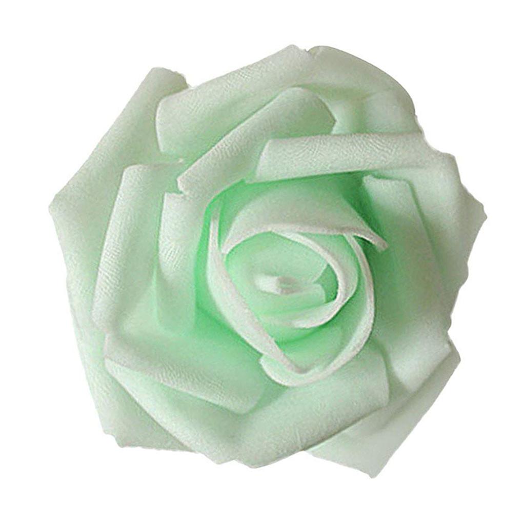 50 Pieces Artificial Flowers PE Foam Lifelike Rose Fake Flower Bouquet Wedding Party Engagement Ornaments Green