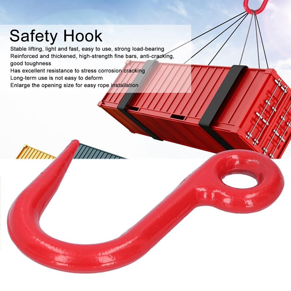 Durable Alloy Steel Safety Hook Red Eye Hook Crane Hook 1T Capacity Alloy Steel Hook Industrial Use