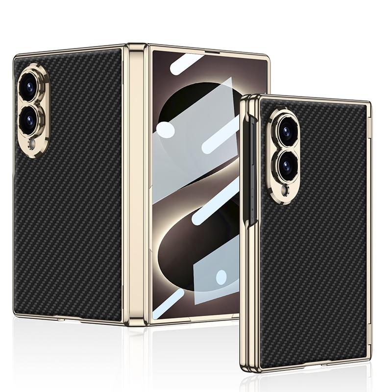 Для Samsung Galaxy Z Fold 8 Широкий Чехол Роскошный Электроокрашенный Мягкий к Коже Матовый Кожаный с Петлей и Закаленным Стеклом Ударопрочный Чехол