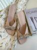 In The Balcony Yerina Square Pumps Pleated Detail Mules 6Cm