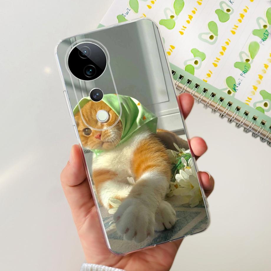 For Vivo V40 / V40 SE / V30 / V30 PRO / V30 Lite Back Cover Case Soft Clear Silicone Shockproof Protection Funda Women Fashion